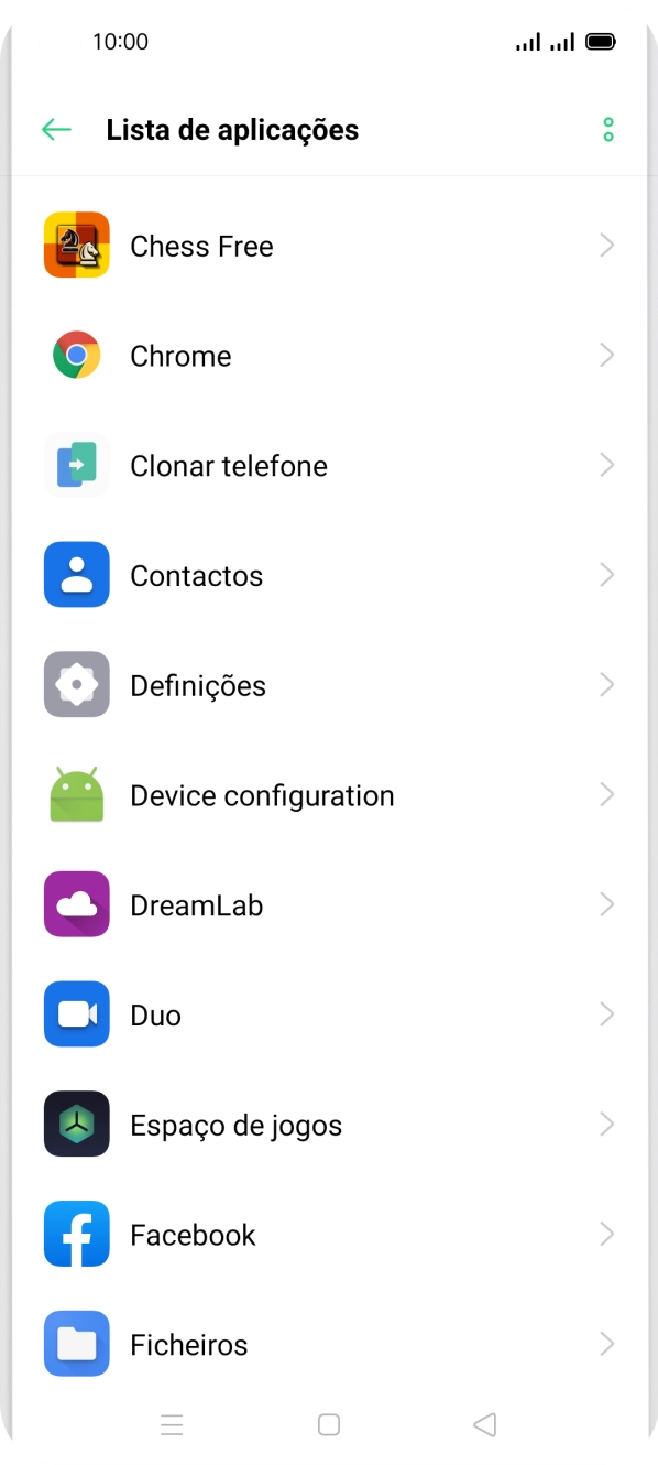 Prima a app pretendida.