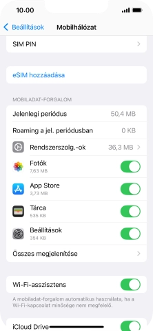 Válaszd a SIM PIN lehetőséget.