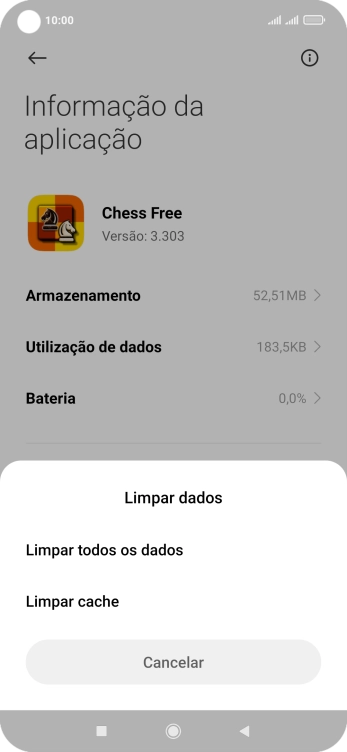 Prima Limpar cache.