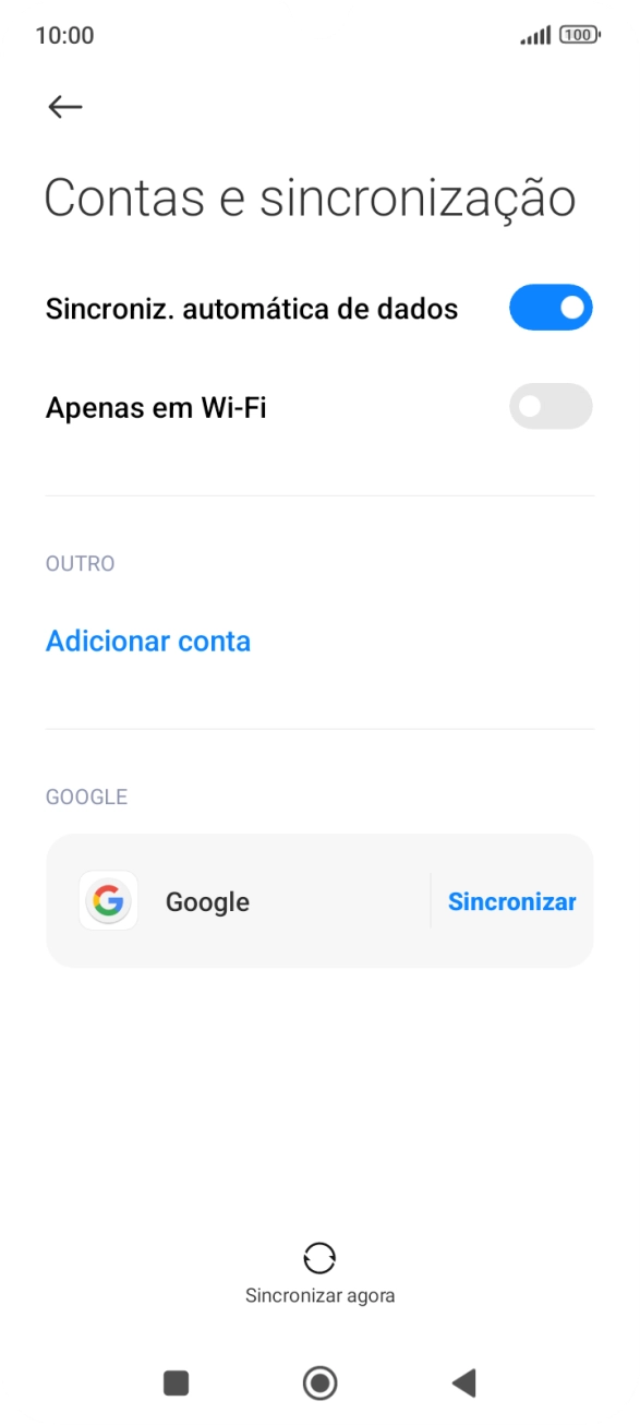Prima Adicionar conta.