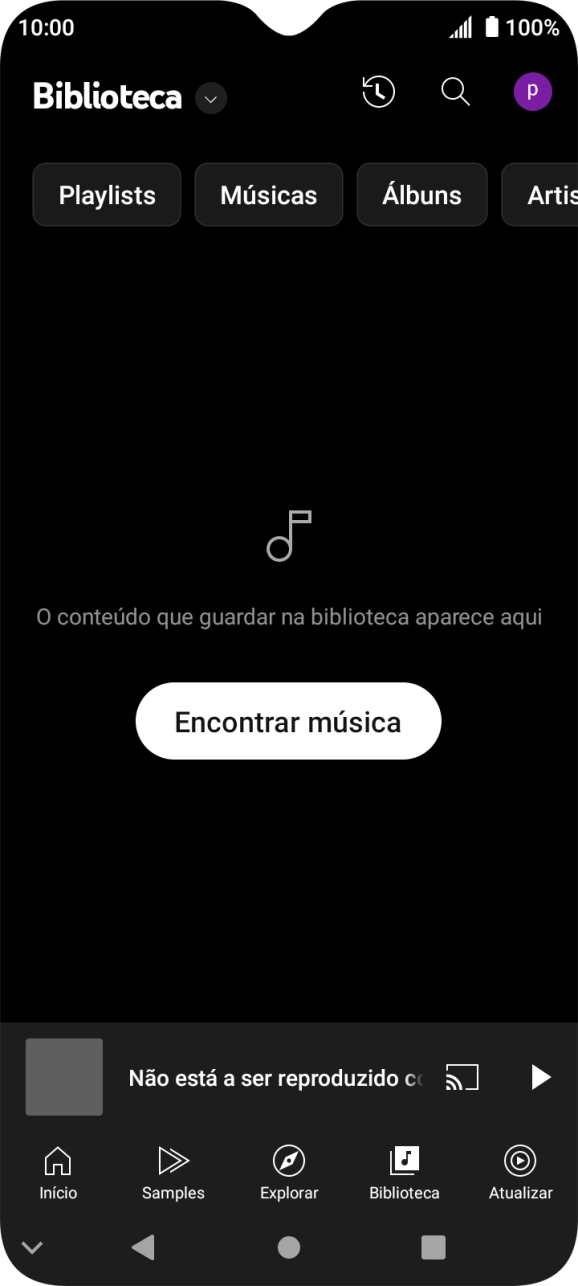 Prima a lista suspensa.