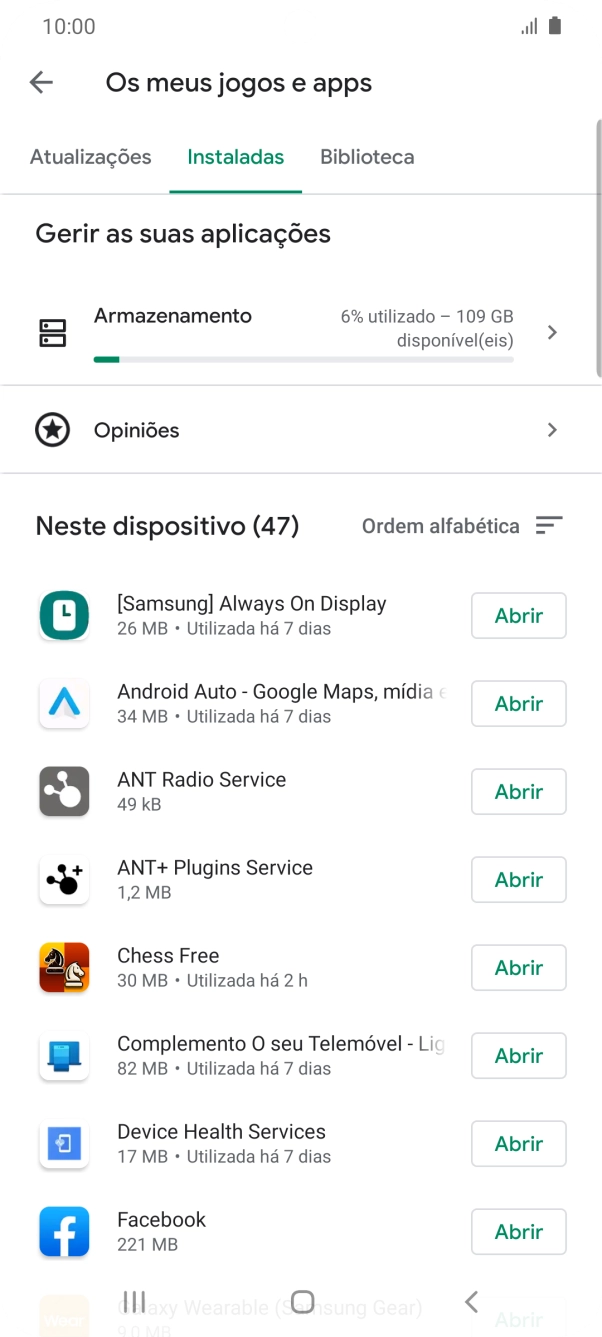 Prima a app pretendida.