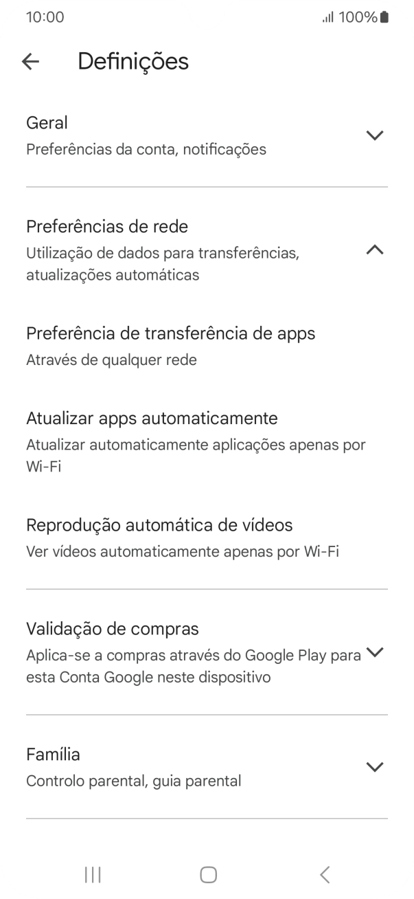 Prima Atualizar apps automaticamente.