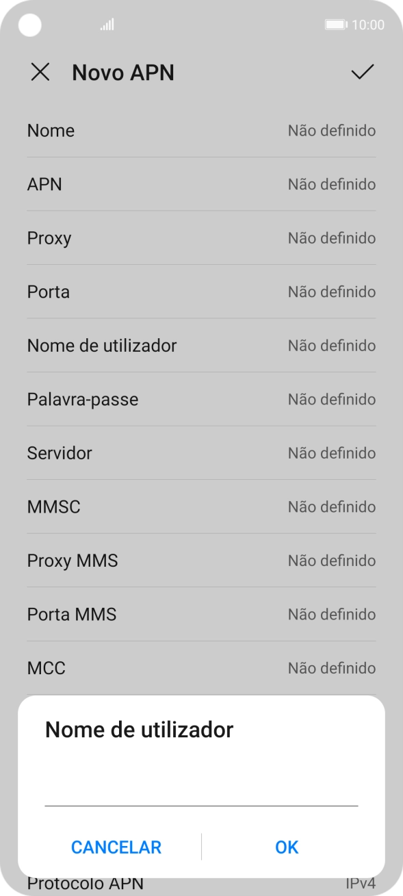 Introduza vodafone e prima OK.