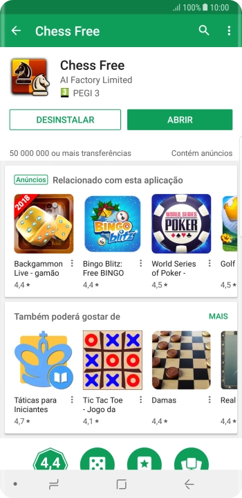 Prima a tecla de início para terminar e voltar ao ecrã inicial.