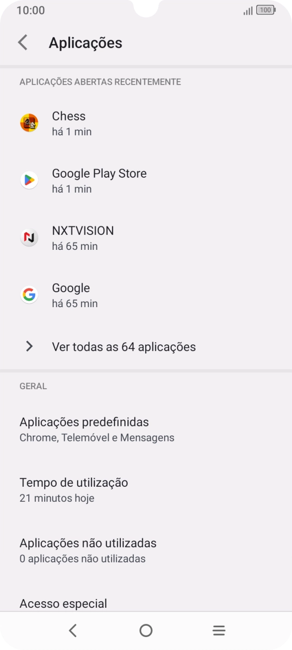 Prima Ver todas as aplicações.