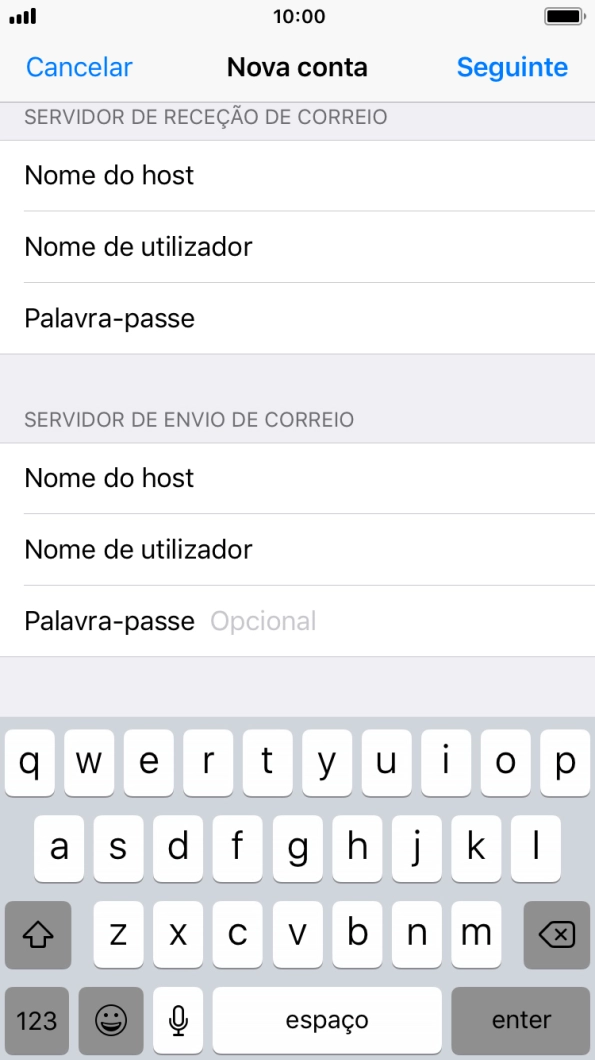 Prima Palavra-passe e introduza a password da sua conta de e-mail.
