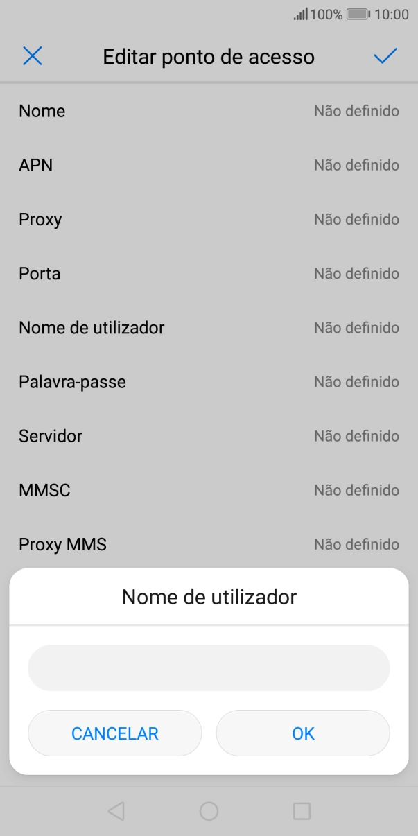 Introduza vodafone e prima OK.