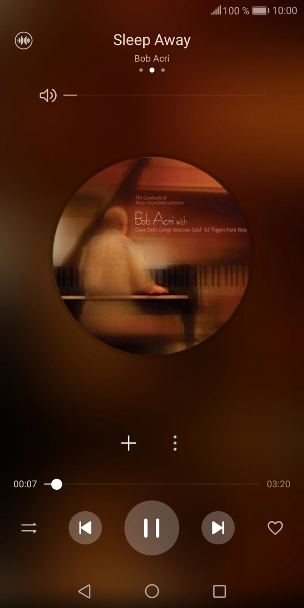 Prima a seta para a direita para ir para o ficheiro de música seguinte.