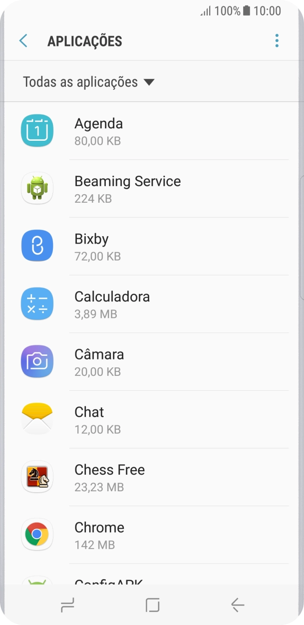 Prima a app pretendida.