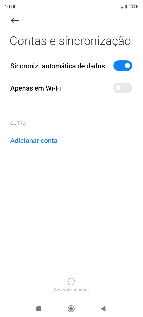 Prima Adicionar conta.