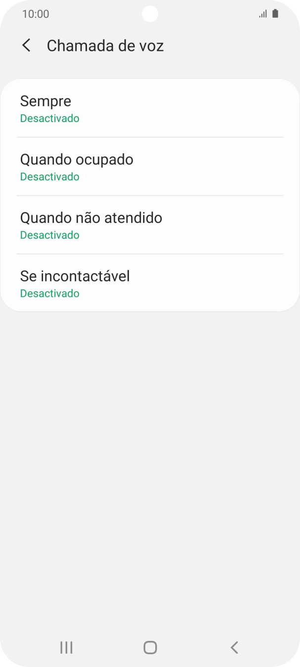 Prima o tipo de desvio pretendido.