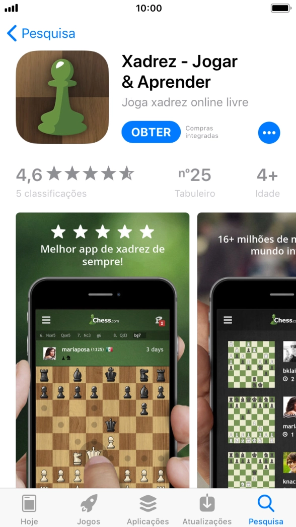 Prima OBTER e siga as instruções no ecrã para instalar a app.