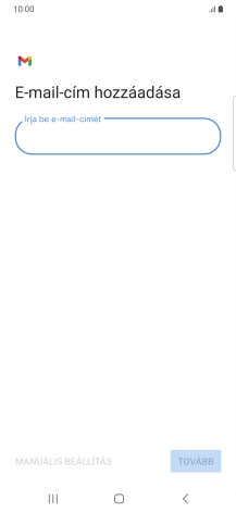 Kattints az „Írja be e-mail-címét” alatti mezőre, és írd be az e-mail címedet.
