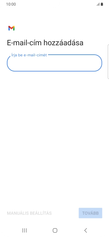 Kattints az „Írja be e-mail-címét” alatti mezőre, és írd be az e-mail címedet.