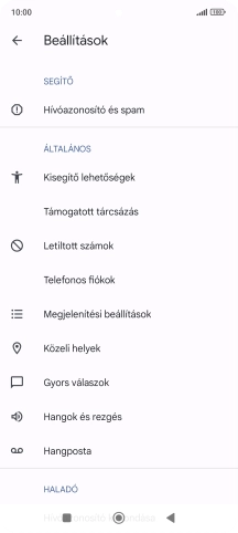 Válaszd a Telefonos fiókok lehetőséget.