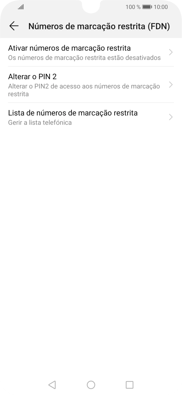 Prima Ativar números de marcação restrita.