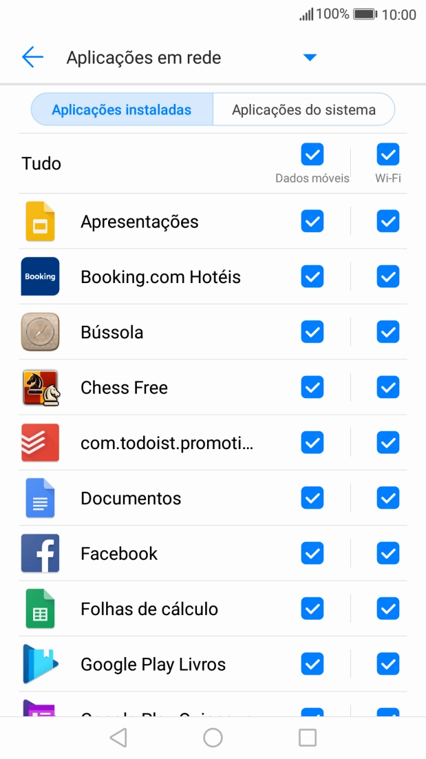 Prima o campo junto ao nome da aplicação na coluna 