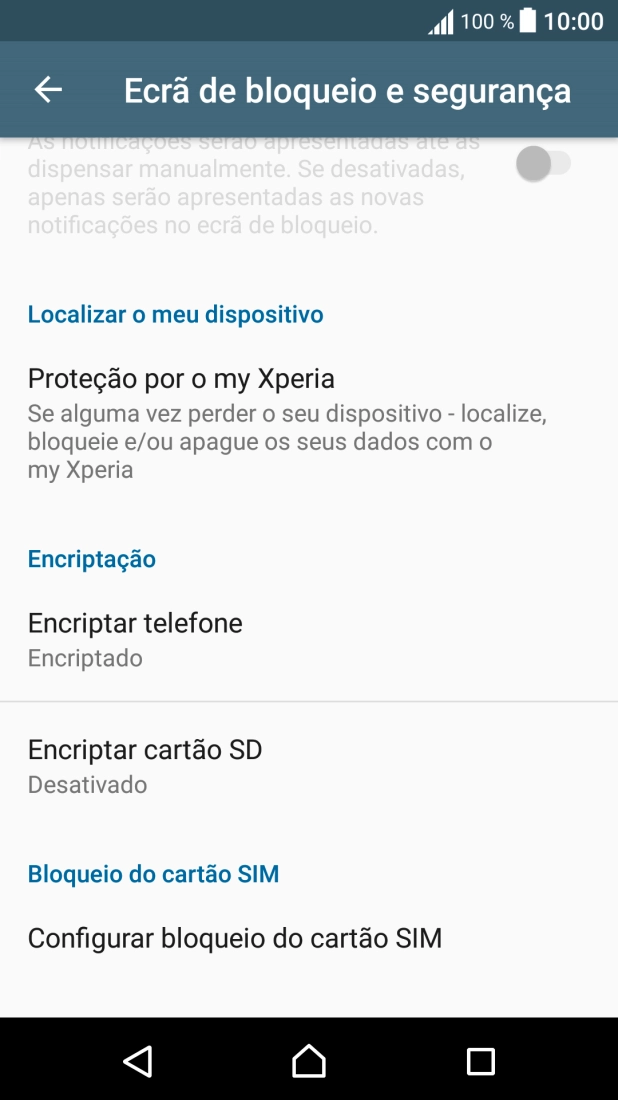 Prima Configurar bloqueio do cartão SIM.