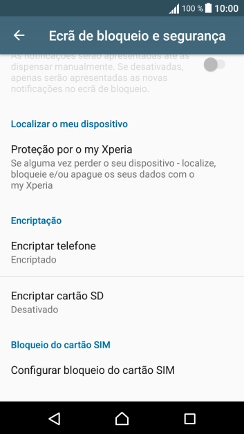 Prima Configurar bloqueio do cartão SIM.
