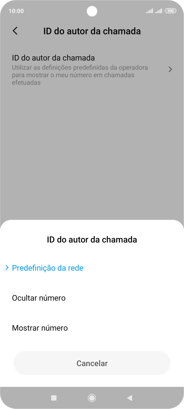Prima Mostrar número para ativar a visualização do seu número.