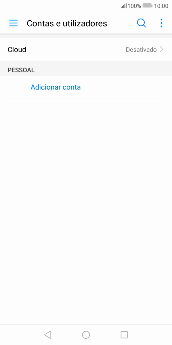 Prima Adicionar conta.