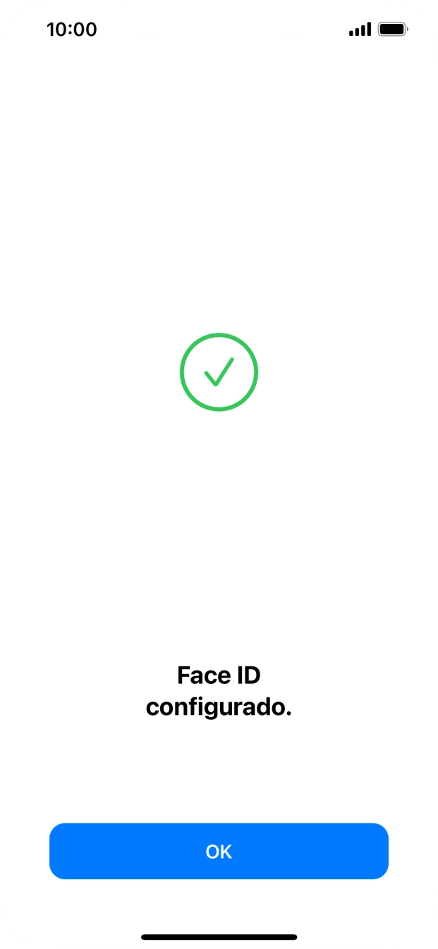 Prima OK. Se ainda não tiver escolhido um código de bloqueio do telefone, introduza um código à escolha duas vezes de seguida.