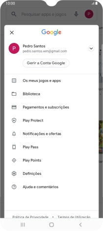 Prima Os meus jogos e apps.