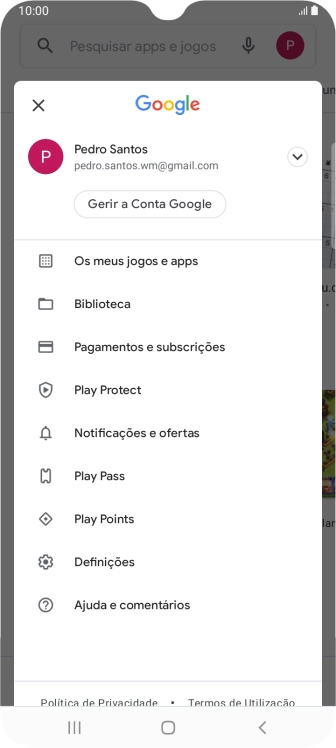 Prima Os meus jogos e apps.