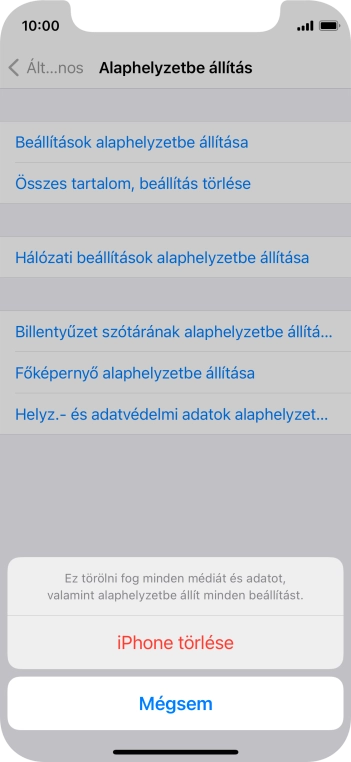 Válaszd az iPhone törlése lehetőséget.