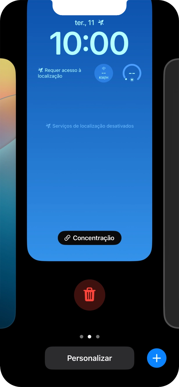 Prima o ícone para apagar.