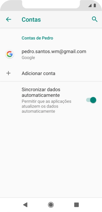 Prima Adicionar conta.