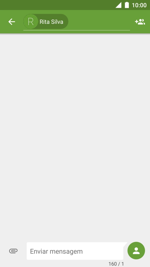 Prima o campo de escrita e escreva o texto da sua mensagem multimédia.