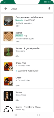 Prima a app pretendida.