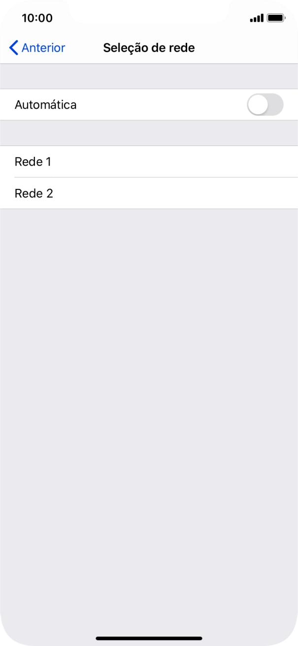 Se desativar a função, prima a rede pretendida.