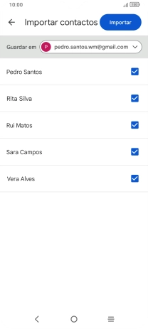 Prima a lista suspensa junto a 