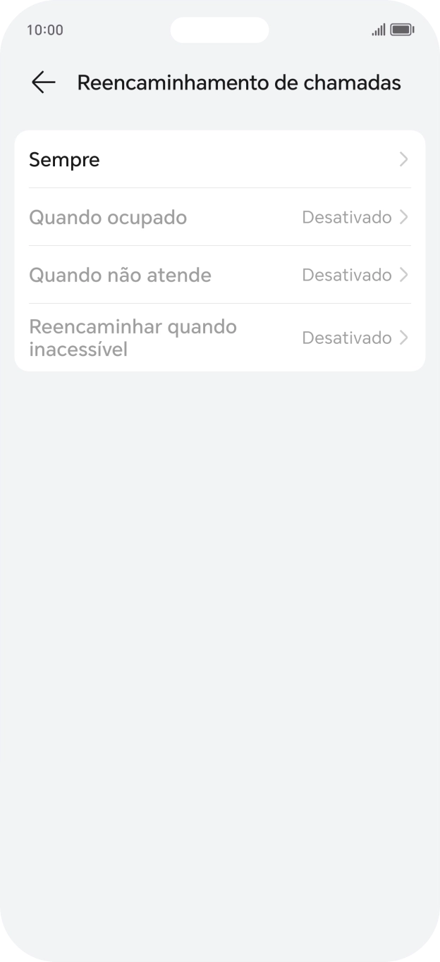 Prima o tipo de desvio pretendido.