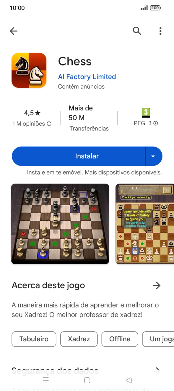 Prima Instalar e siga as indicações no ecrã para instalar a app.
