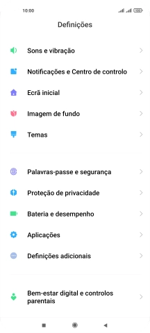 Prima Notificações e Centro de controlo.