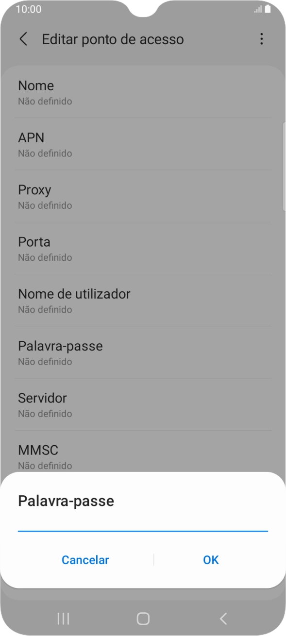 Introduza vodafone e prima OK.