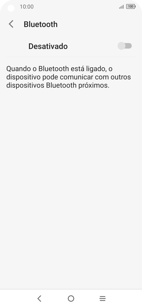 Prima o indicador para ativar a função.