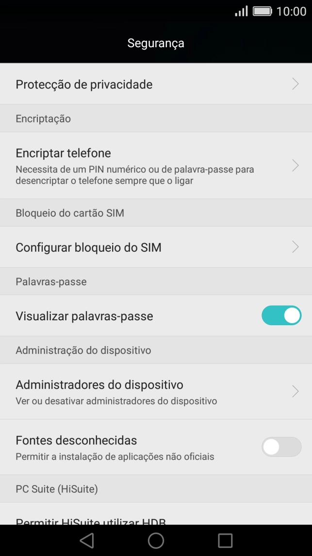 Prima Configurar bloqueio do SIM.