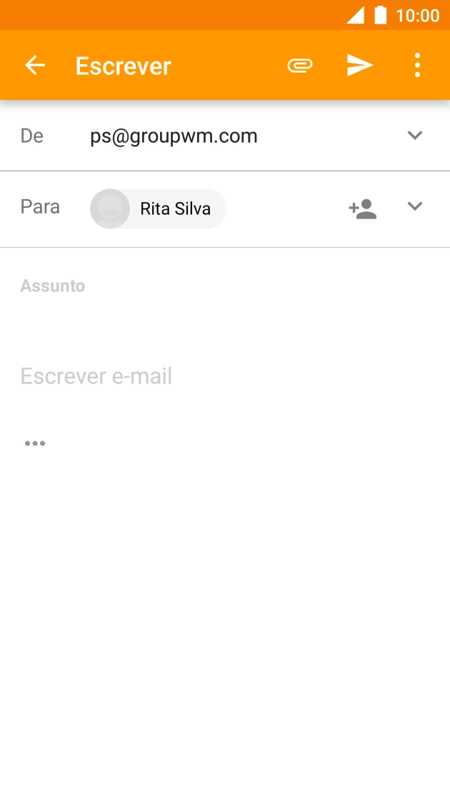 Prima o campo de escrita e introduza o assunto pretendido.