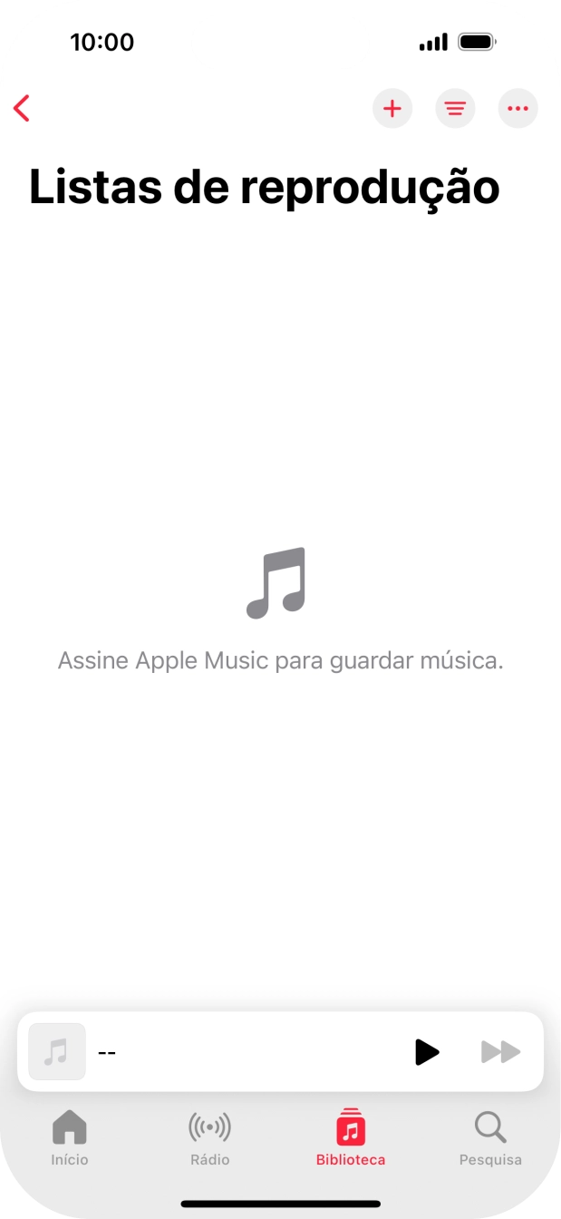 Prima o ícone de nova lista de reprodução.