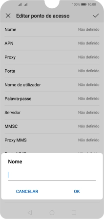 Introduza Vodafone Internet e prima OK.