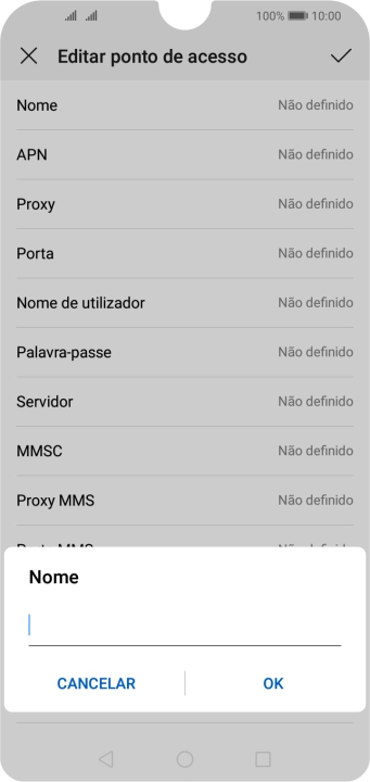 Introduza Vodafone Internet e prima OK.