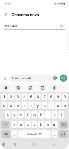 Crie uma nova mensagem e escreva o texto pretendido.
