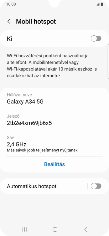 Válaszd a Beállítás lehetőséget.