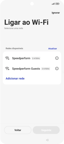 Prima a rede Wi-Fi pretendida.