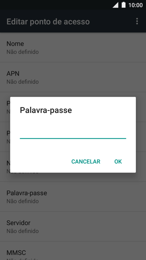Introduza vodafone e prima OK.